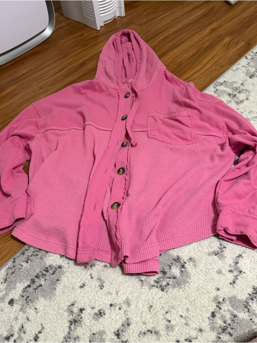 American Eagle Outfitters Pink Hooded Pullover Jacket